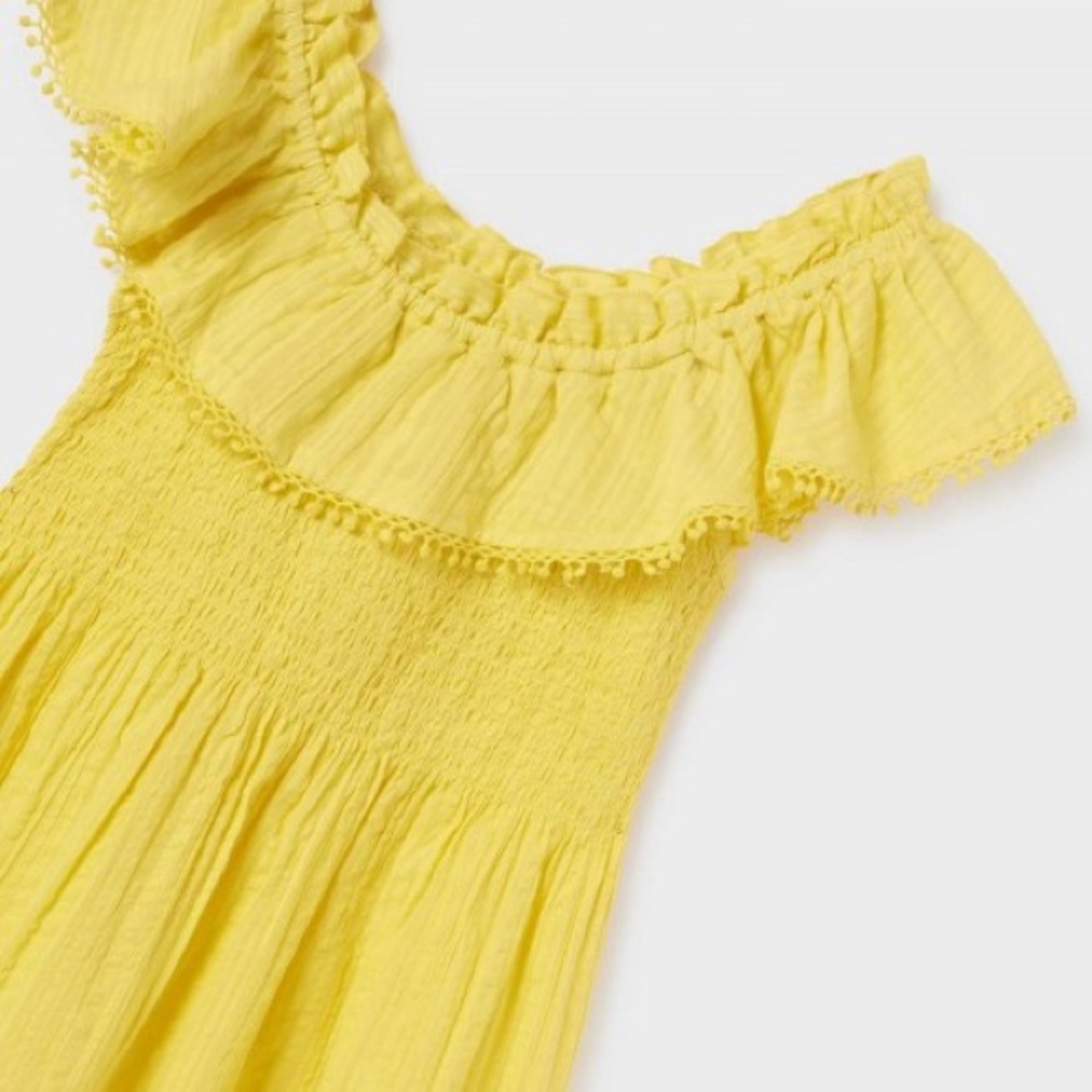 Size 12 Girls Mayoral Bright Yellow Ruffle Dress